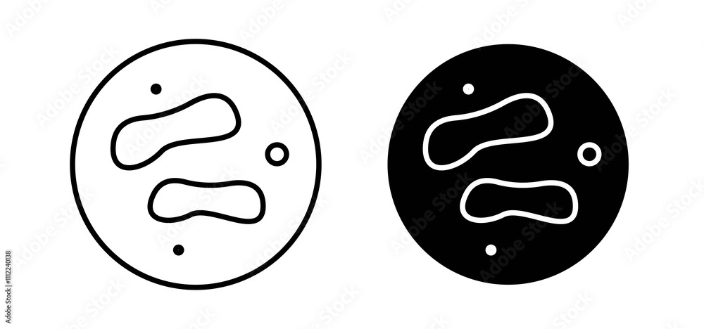 Microorganism icons in black filled and outlined style Microorganism icons in black filled and outlined style