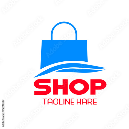 Shopping Illustration Clipart Hd PNG, Shop Logo Vector Template Design Illustration, Logo, Shopping, Shop PNG Image