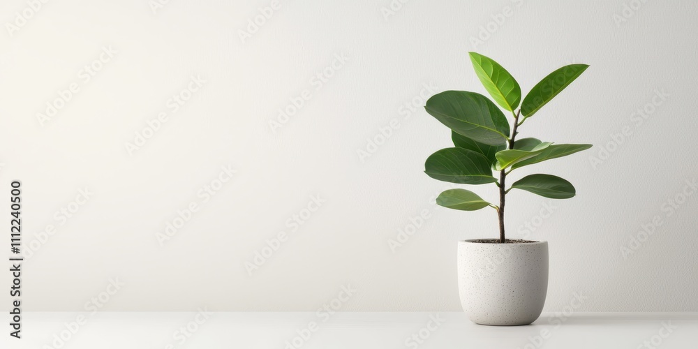 A single green plant in a minimalist pot on a clean white surface, symbolizing serenity. A single green plant in a minimalist pot on a clean white surface, symbolizing serenity.