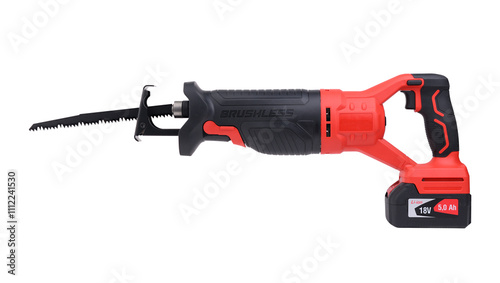 Sabre saw isolated on a white background. Reciprocating saw.