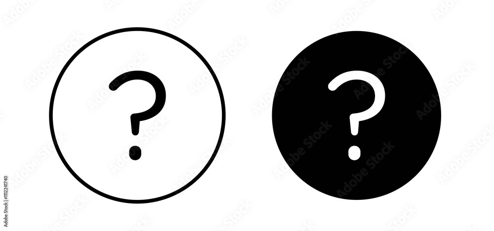 Help icons in black filled and outlined style Help icons in black filled and outlined style