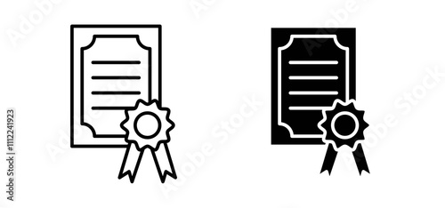 Patented icons in black filled and outlined style