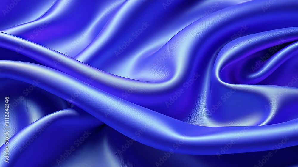 Abstract Flowing Royal Blue Violet Silk Fabric Waves Abstract Flowing Royal Blue Violet Silk Fabric Waves