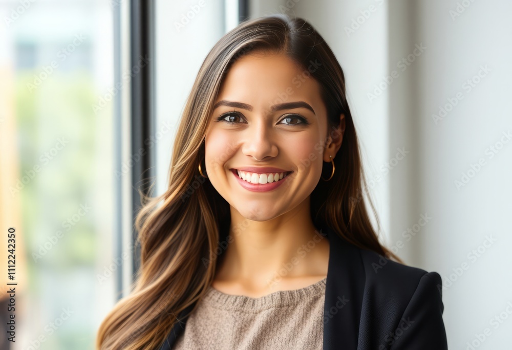 a portrait of a young woman with long brunette hair. a portrait of a young woman with long brunette hair.