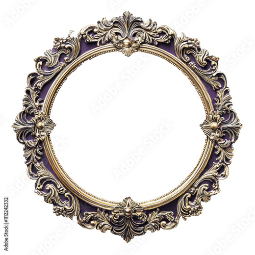 Elegant Round Ornate Purple Frame Design photo