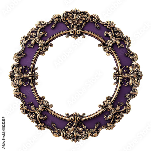 Elegant Round Ornate Purple Frame Design photo