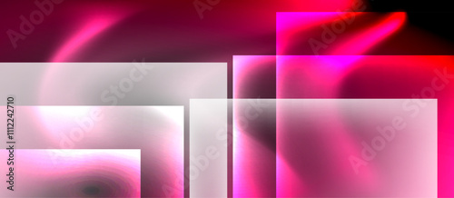 Dark neon colors with glass square shapes