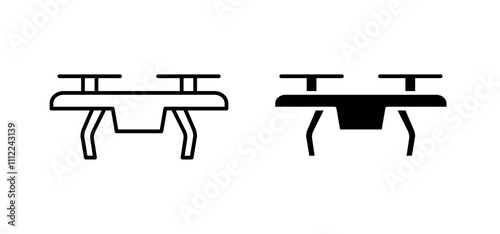 Drone icons in black filled and outlined style