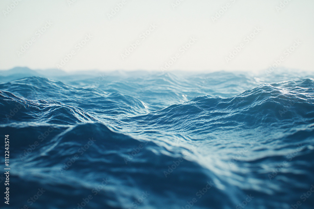 A serene view of gentle ocean waves in deep blue tones rippling softly under a hazy light creating a peaceful atmosphere
A serene view of gentle ocean waves in deep blue tones rippling softly under a hazy light creating a peaceful atmosphere