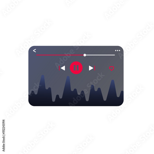 Mobile friendly music player with gradient accents and intuitive buttons, supporting track navigation and playlist management for a seamless audio experience.