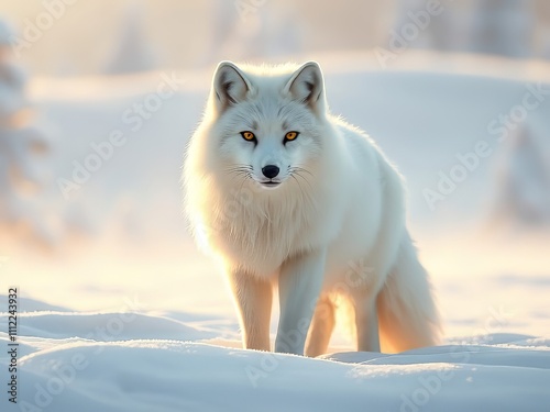 "Arctic Fox in Snowy Landscape