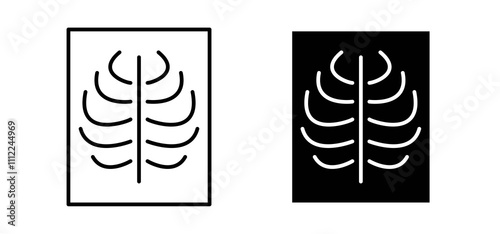 X ray icons in black filled and outlined style