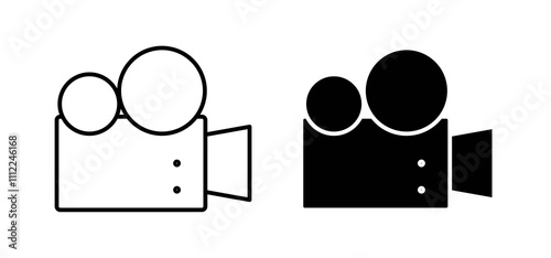 Video icons in black filled and outlined style