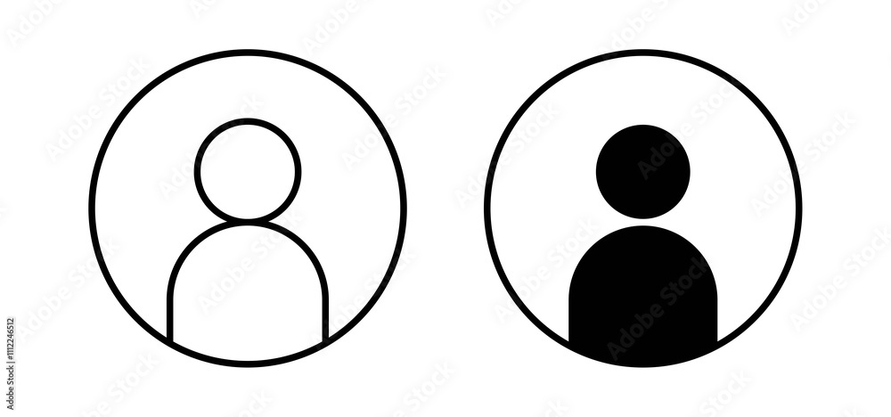 User icons in black filled and outlined style User icons in black filled and outlined style