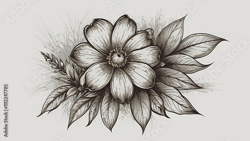 vector clipart images of flowers on a white background Generative AI. photo