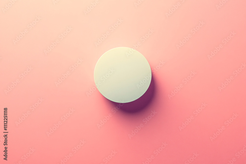 A plain white disk on a gradient pink surface with subtle shadows adding depth to the minimalist design
A plain white disk on a gradient pink surface with subtle shadows adding depth to the minimalist design