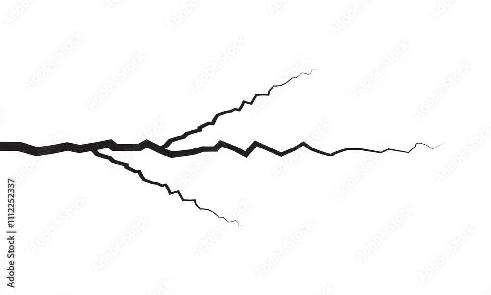 Crack texture. broken ground or surface pattern. lightning strike sign. isolated on white background. Vector illustration. EPS 10/AI Crack texture. broken ground or surface pattern. lightning strike sign. isolated on white background. Vector illustration. EPS 10/AI