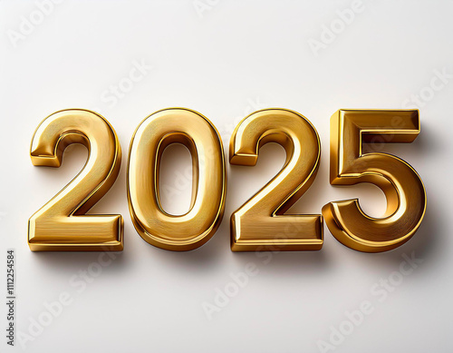 2025 en doré pour célébrer le Nouvel An et les fêtes photo