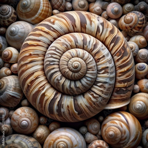 A Close Up of a Snail Shell A magnified view of a snail shell sh