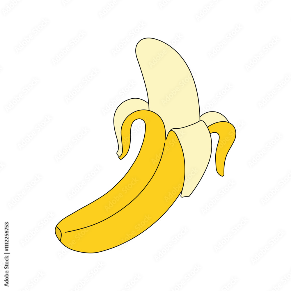 kids drawing peeled banana cartoon isolated kids drawing peeled banana cartoon isolated