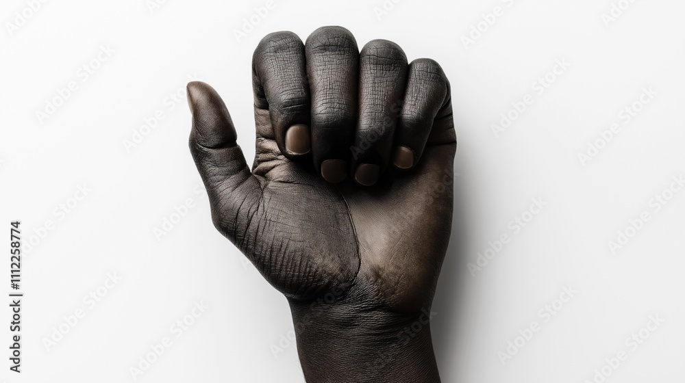 Close-up of a clenched fist against a white background, showcasing textured skin and prominent knuckles. Close-up of a clenched fist against a white background, showcasing textured skin and prominent knuckles.