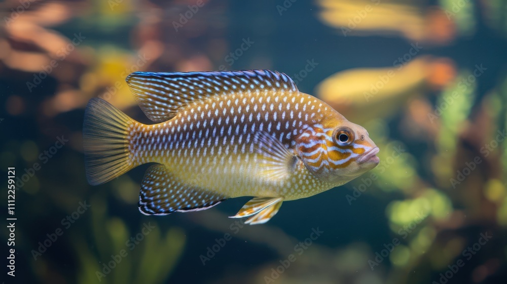 German blue ram cichlid in aquarium German blue ram cichlid in aquarium