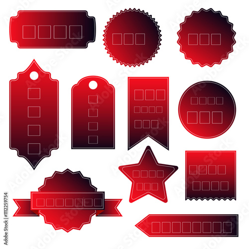 Set of Bright Stickers for Sales