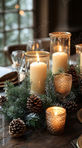  Christmas table with candles