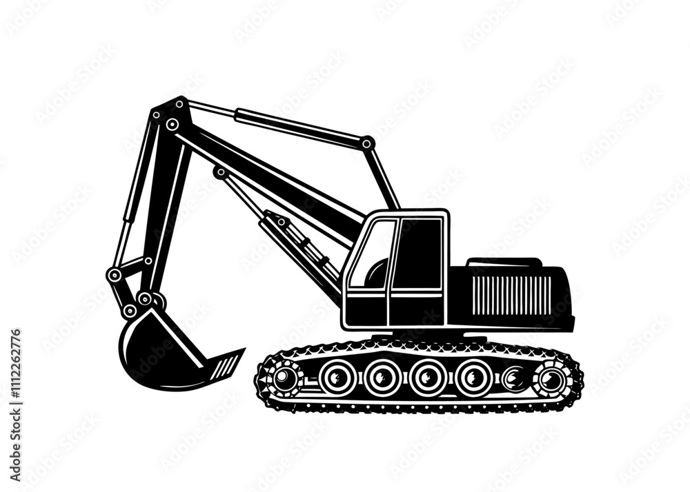 Naklejka premium Crane Silhouette on a white background.