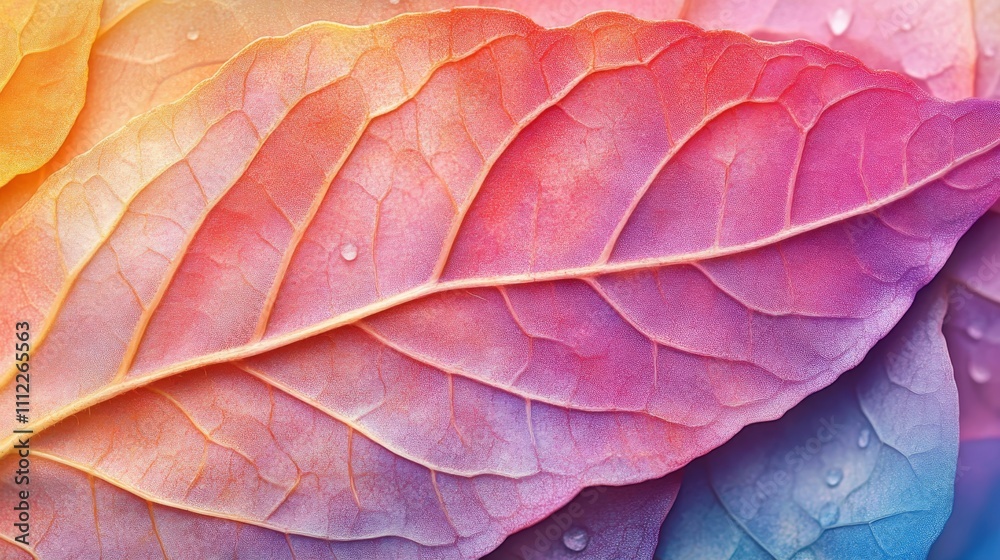 Obraz premium Vibrant Colorful Leaves Close Up Texture Detail