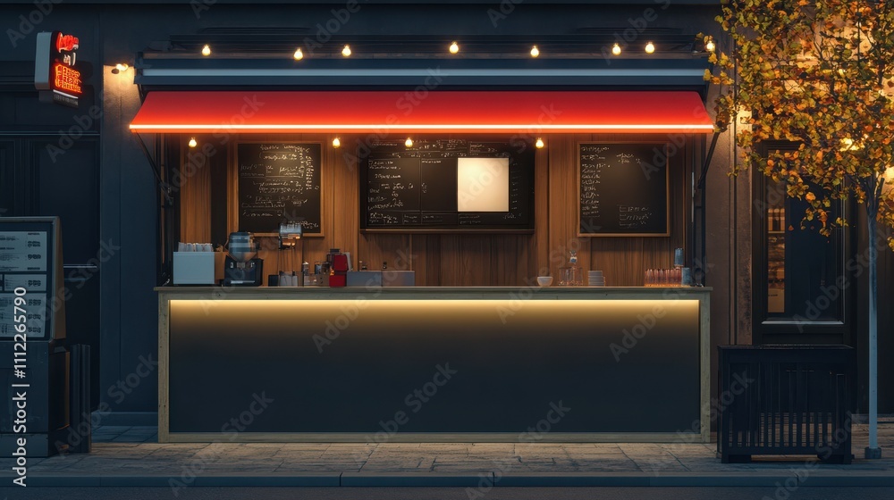 Restaurant Stand on the Street Mockup