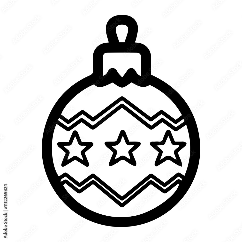 Holiday ornament vector illustration in black and white, isolated against a clean white background. Perfect for festive design projects, decorations, or seasonal themes in minimalist styles Holiday ornament vector illustration in black and white, isolated against a clean white background. Perfect for festive design projects, decorations, or seasonal themes in minimalist styles