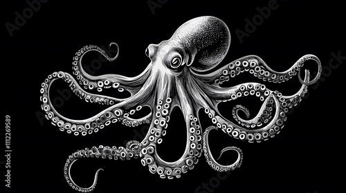 Incredible Commotion of an Octopus, Angry octopus illustration wallpaper photo