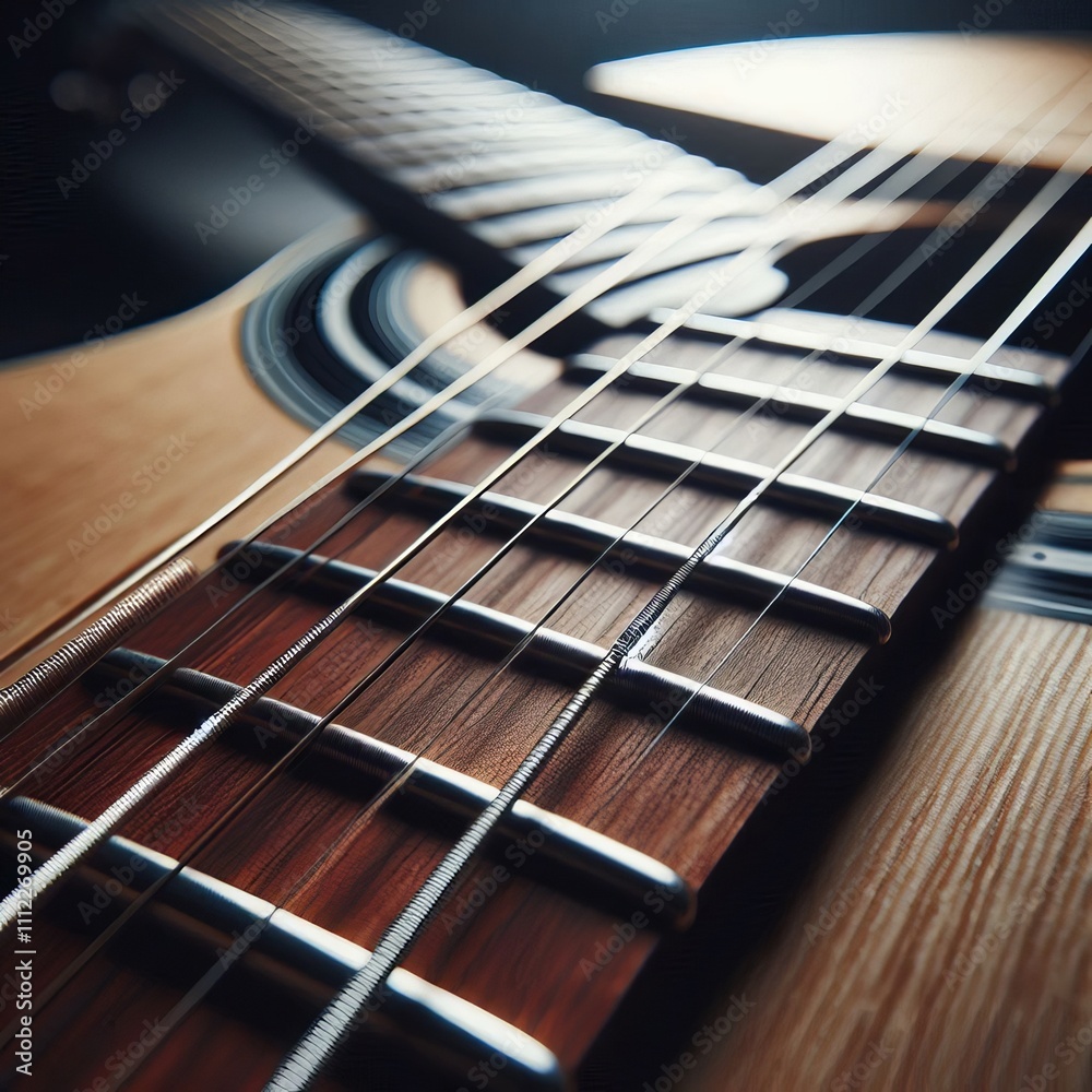 Guitar Strings Close up of guitar strings under tension with the Guitar Strings Close up of guitar strings under tension with the