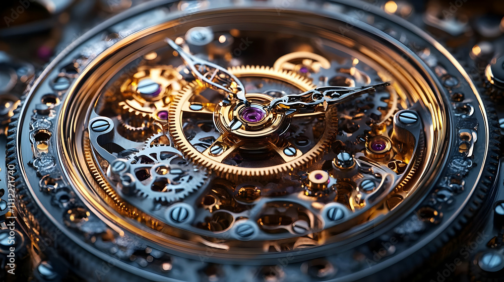 Intricate Watch Gears: Precise Mechanics Close Up Intricate Watch Gears: Precise Mechanics Close Up