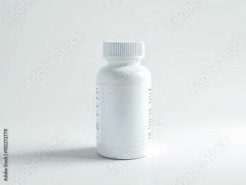 Vivid White Medicine Bottle Mockup - High-Resolution AI Photo