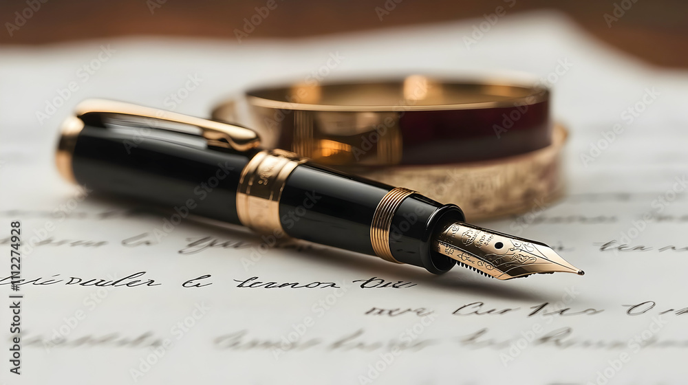 Elegant Fountain Pen Writes Smoothly on Paper Elegant Fountain Pen Writes Smoothly on Paper