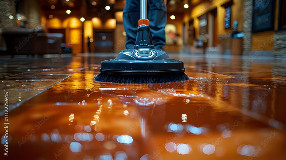 Floor Cleaning Machine Scrubs Tiles Efficiently Floor Cleaning Machine Scrubs Tiles Efficiently