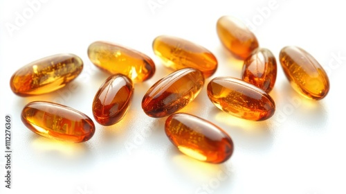 Omega 3 capsules isolated on white background