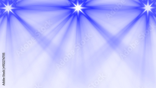 Three Blue Glowing Lights With Light Rays photo