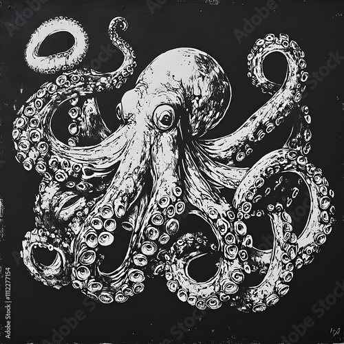 Incredible Commotion of an Octopus, Angry octopus illustration wallpaper photo