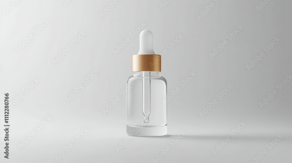 Glass dropper bottle serum isolated on white background Glass dropper bottle serum isolated on white background
