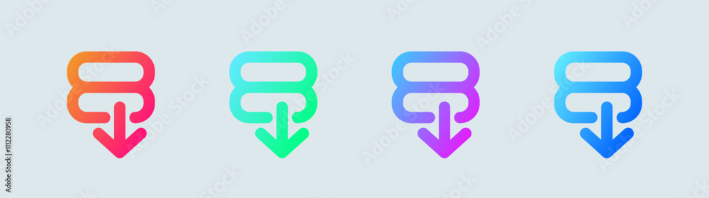 Inflation line icon in gradient colors. Economy crisis signs vector illustration.