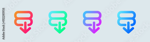 Inflation line icon in gradient colors. Economy crisis signs vector illustration.