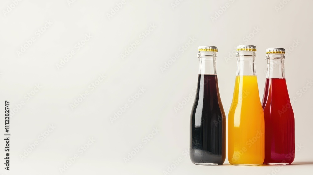 Glass bottles of squeezed juice isolated on white background Glass bottles of squeezed juice isolated on white background