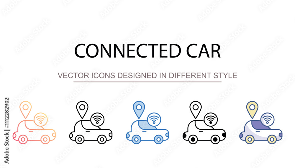Connected Car icon design with white background stock illustration Connected Car icon design with white background stock illustration