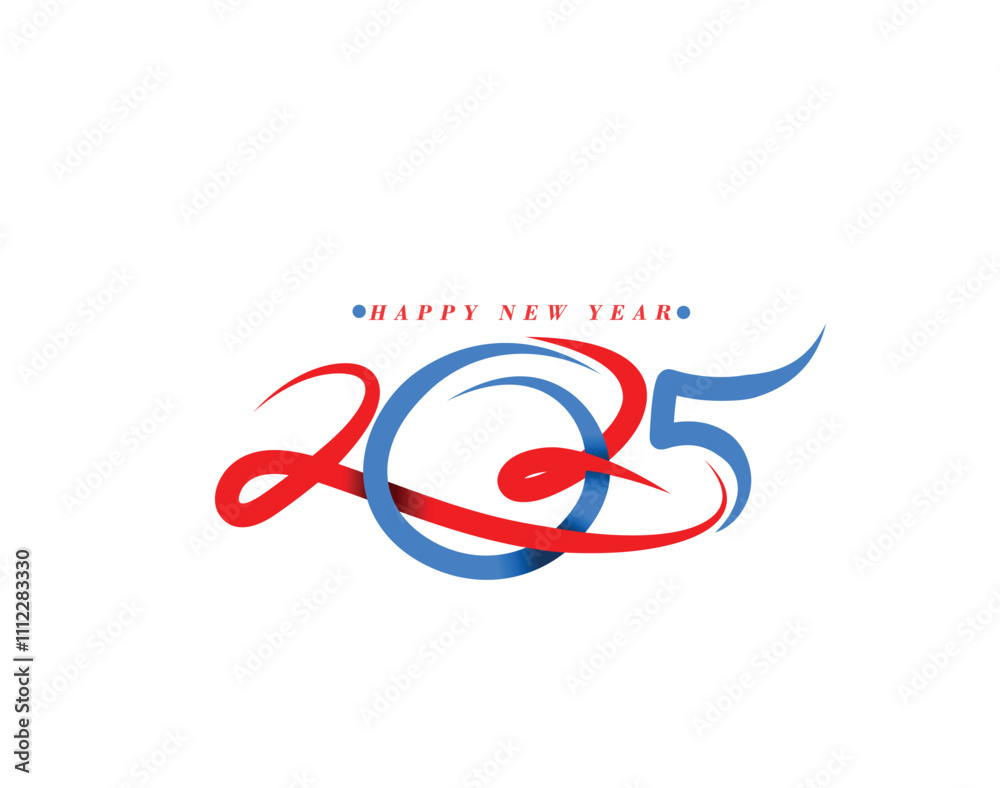 Happy New Year 2025 Text Typography Design Element Flyer, Banner Poster Design. Happy New Year 2025 Text Typography Design Element Flyer, Banner Poster Design.