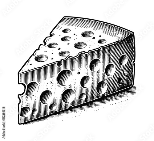cheese engraving black and white outline