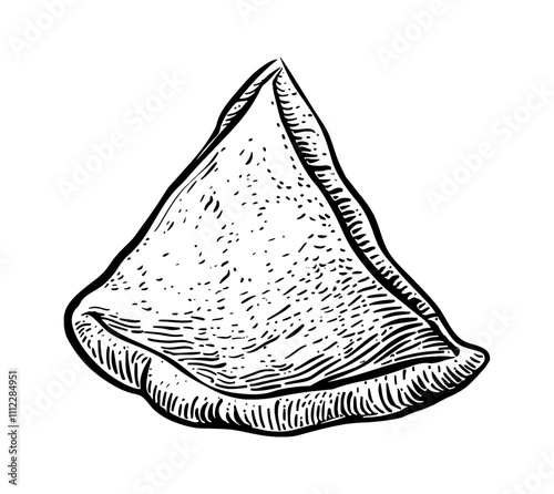 samosa engraving black and white outline