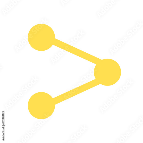 Doodle share icon simple illustration connection that can be used for sticker, book, mandala, scrapbook, icon, decorative, etc. with aesthetic colorful yellow color photo